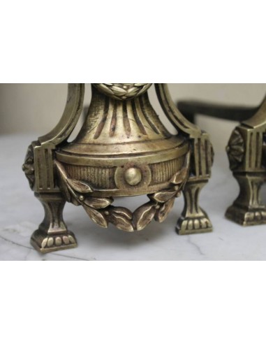 053 COPPIA DI ALARI PER CAMINETTO, EPOCA...