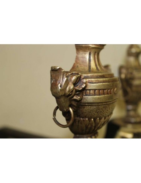 053 COPPIA DI ALARI PER CAMINETTO, EPOCA NAPOLEONE III