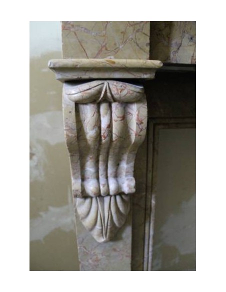 007 OCC PICCOLISSIMO CAMINETTO LUIGI FILIPPO "PALMETTES" IN MARMO GIALLO FIORITO