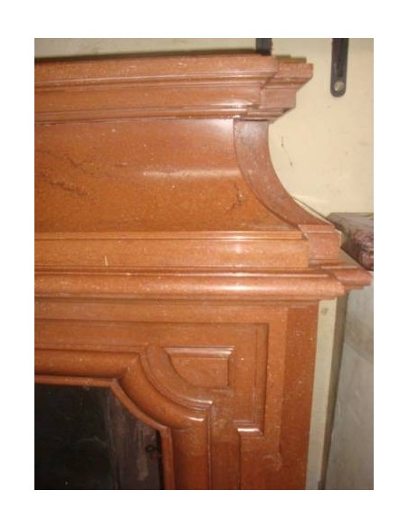 315 MONUMENTALE CAMINO BOUDIN "HAUT" IN  MARMO ROSSO BORGOGNA