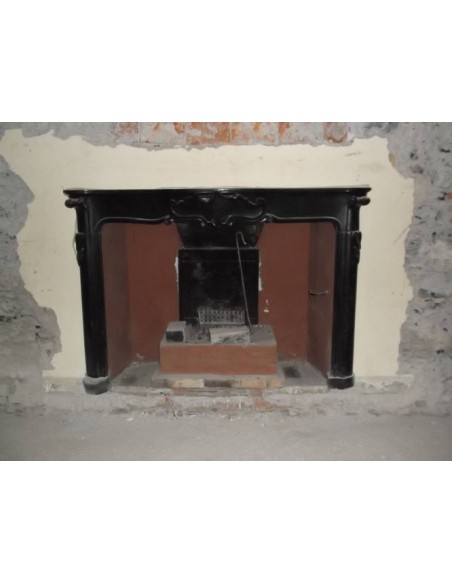 809 GIGANTESCO E SPETTACOLARE CAMINO LIBERTY IN FASCINOSO MARMO NERO VARENNA