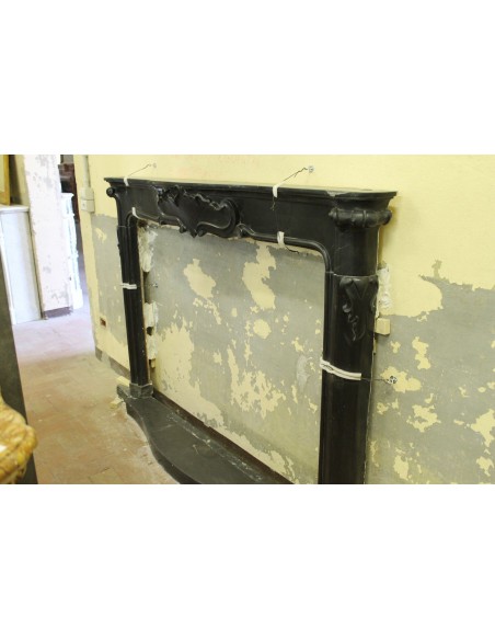 809 GIGANTESCO E SPETTACOLARE CAMINO LIBERTY IN FASCINOSO MARMO NERO VARENNA