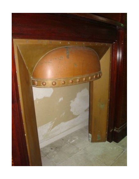 1022 OCC  ANTICO MOBILE - CAMINETTO ART DECO INGLESE IN LEGNO DI MOGANO