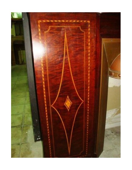 1022 OCC  ANTICO MOBILE - CAMINETTO ART DECO INGLESE IN LEGNO DI MOGANO