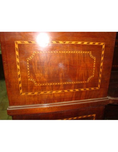 1022 OCC  ANTICO MOBILE - CAMINETTO ART DECO INGLESE IN LEGNO DI MOGANO