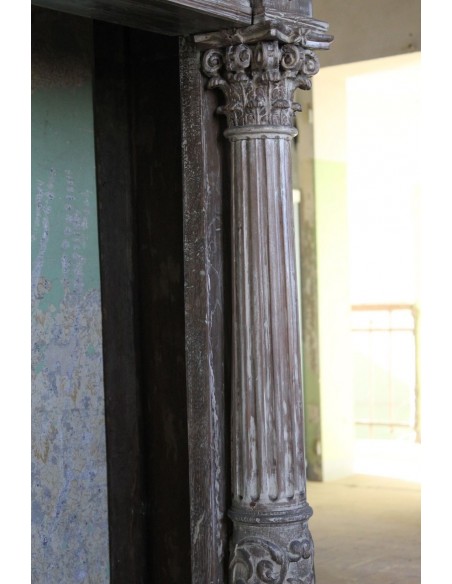 1030 CAMINO LUIGI XVI A COLONNA, SCULTURE SU ROVERE