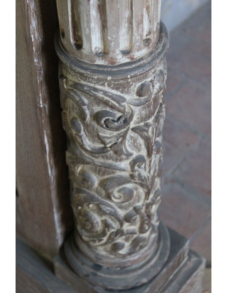 1030 CAMINO LUIGI XVI A COLONNA, SCULTURE SU ROVERE